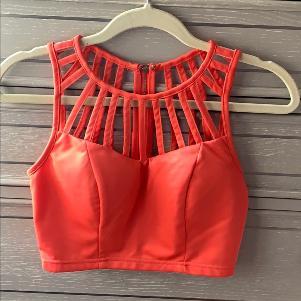 Salmon Crop Top